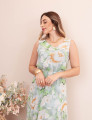 Vestido Serena Tule Floral Azul