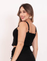 Cropped Alça Fivela Preto