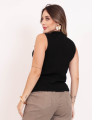 Blusa Tricot Rendada Preto