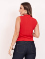 Blusa Tricot Rendada Vermelho 