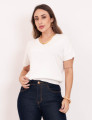 Tricot Canelado Decote V Off