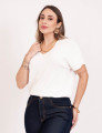 Tricot Canelado Decote V Off