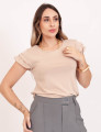 Blusa Manga Babadinho Nude