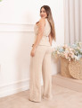 Calça Pantalona Alfaiataria Bege