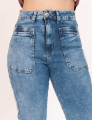 Calça Bolso Jeans Escuro