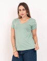 Blusa Básica Decote V Verde