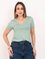 Blusa Básica Decote V Verde