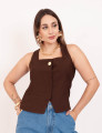 Blusa Alça Decote Marrom