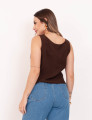 Blusa Alça Decote Marrom