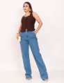 Calça Reta Jeans Claro 