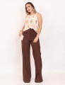 Calça Pantalona Lapela Marrom