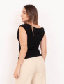 Blusa Viscolinho Alça Preto