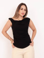 Blusa Viscolinho Alça Preto