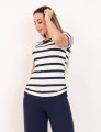 Blusa Listrada Marinho
