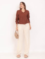 Camisa Viscose Gola Marrom