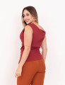 Blusa Viscolinho Alça Vinho