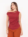 Blusa Viscolinho Alça Vinho