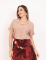 Camisa Cropped Visco Nude