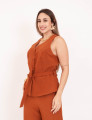 Blusa Peplum Faixa Ferrugem