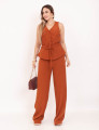 Blusa Peplum Faixa Ferrugem