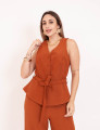 Blusa Peplum Faixa Ferrugem