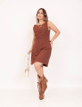 Vestido Nina Evasê Marrom