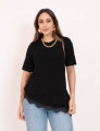 Blusa Alongada Renda Preto