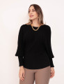  Tricot Morcego Canelado Preto