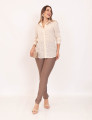 Camisa Voal Texturizada Creme