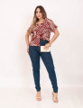 Camisa Cropped Folhas Vinho