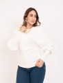  Tricot Morcego Canelado Off