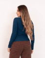 Blusa Gola Flanelada Azul