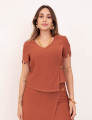 Cropped Misha Fivela Marrom