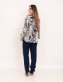 Blusa Crepe Estampada Azul