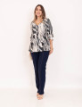 Blusa Crepe Estampada Azul