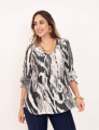 Blusa Crepe Estampada Azul