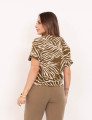 Camisa Cropped Folhas Verde