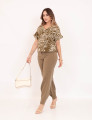 Camisa Cropped Folhas Verde