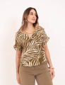 Camisa Cropped Folhas Verde