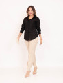Camisa Voal Texturizada Preto