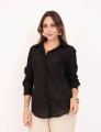 Camisa Voal Texturizada Preto