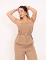 Blusa Luara Risca Castor