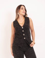 Blusa  Lãzinha Botões Preto