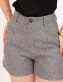 Short Amara Lã Batida Cinza
