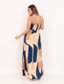 Vestido Longuete Abstrato Azul