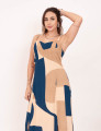 Vestido Longuete Abstrato Azul