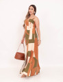 Vestido Longuete Abstrato Verde