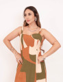 Vestido Longuete Abstrato Verde