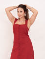 Vestido Emma Linho Vinho