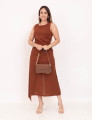 Vestido Paola Longuete Marrom